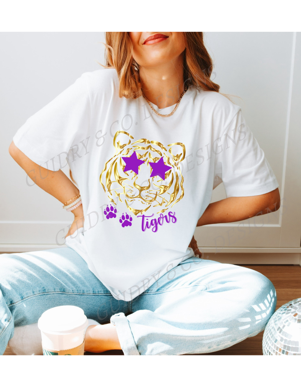 Gold Tiger Star Glasses (Bella Canva)