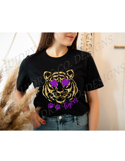 Gold Tiger Star Glasses (Bella Canva)