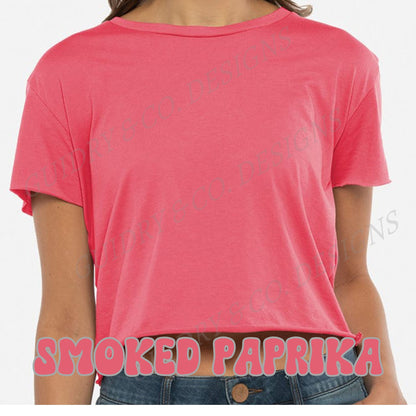DTF DESIGN ON NEXT LEVEL CROP TOP WOMEN