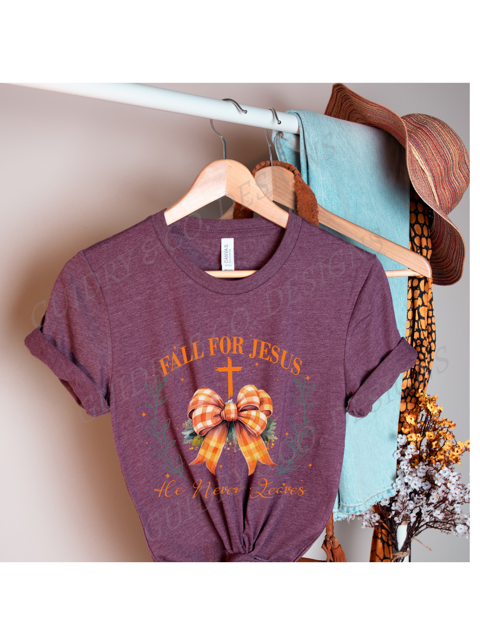 Fall For Jesus He Never Leaves (Bella Canva)