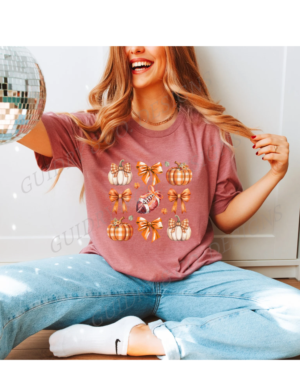 Football Bow Pumpkin(PREORDER)