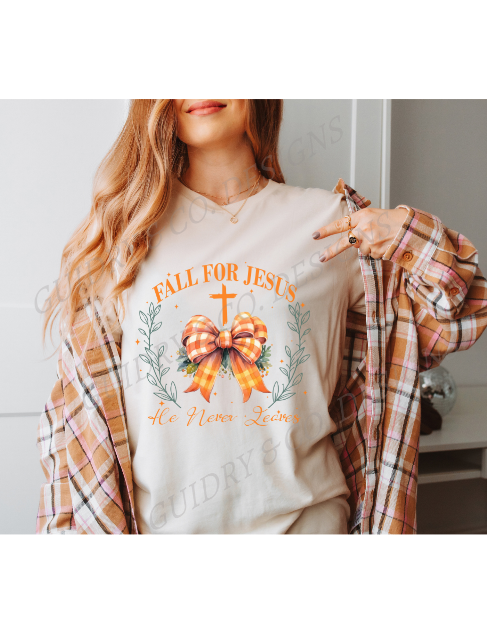 Fall For Jesus He Never Leaves (Bella Canva)