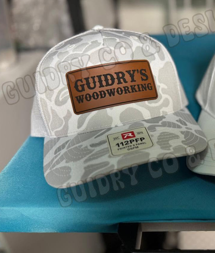 Blizzard Duck Camo Rich Hat with Leather Patch (Custom order)