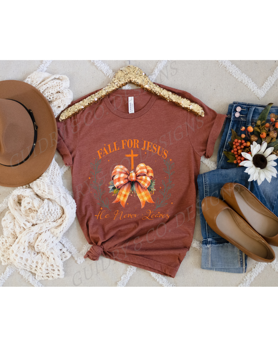 Fall For Jesus He Never Leaves (Bella Canva)