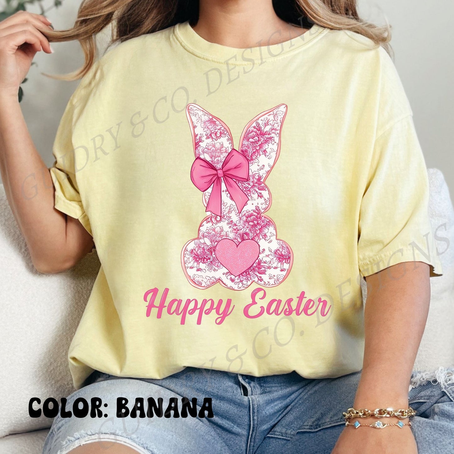 FLORAL HAPPY EASTER BUNNY tshirt color comfort