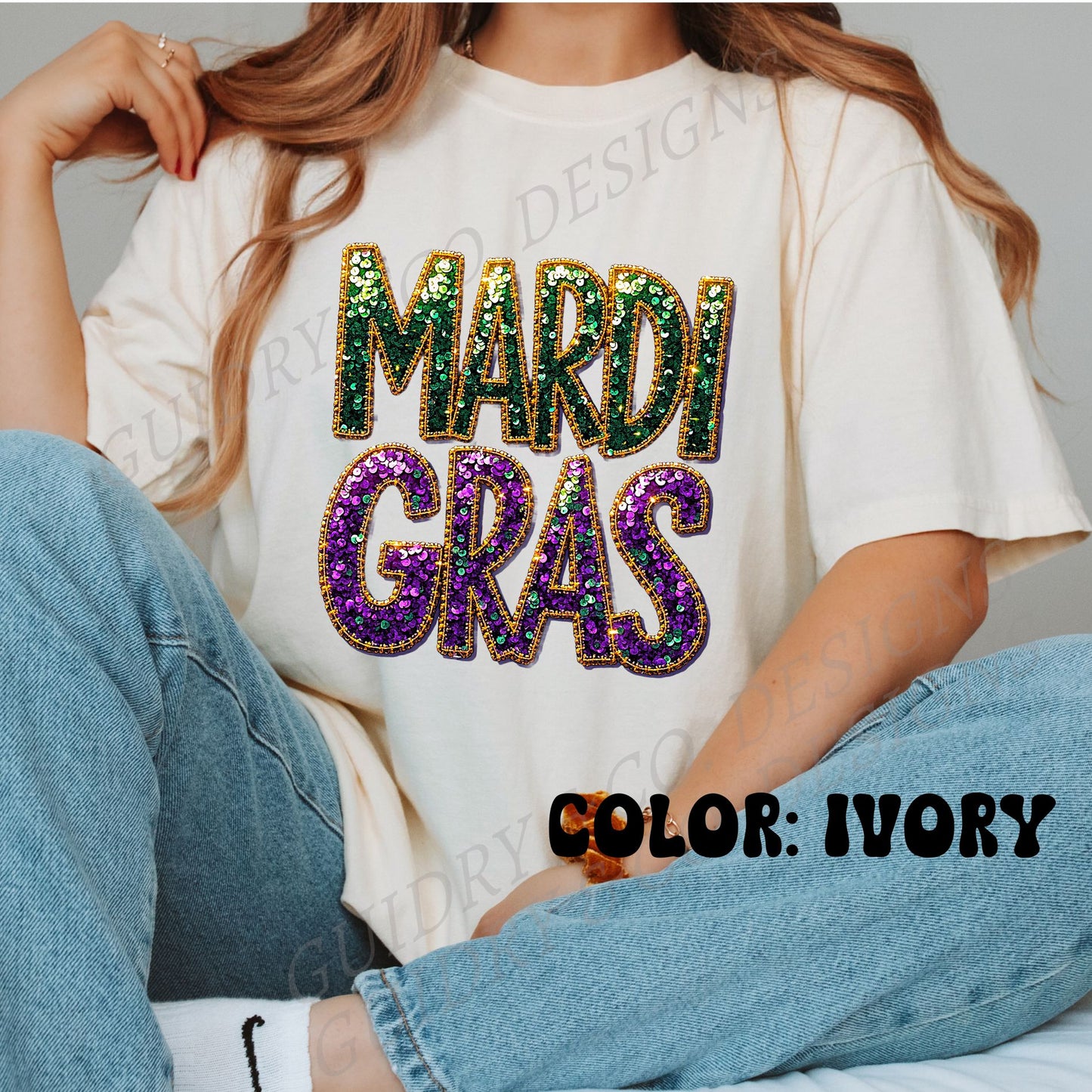 SPARKLE SEQUIN MARDI GRAS Tshirt women