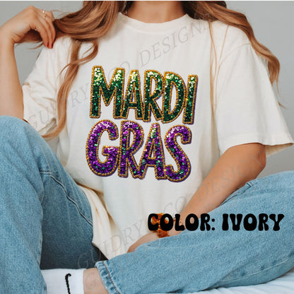 SPARKLE SEQUIN MARDI GRAS Tshirt women