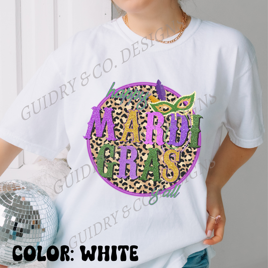 LEOPARD HAPPY MARDI GRAS Tshirt women