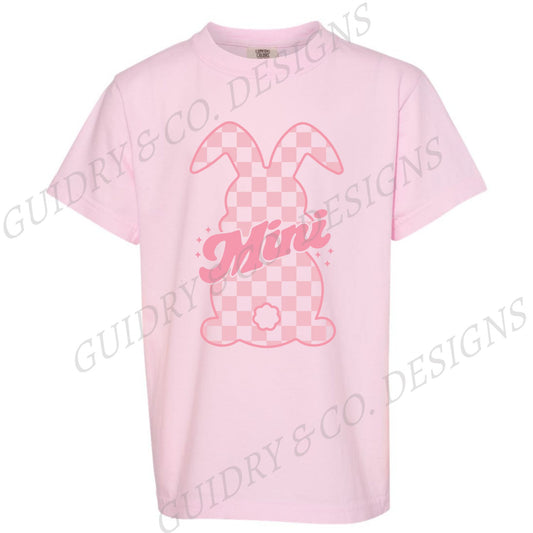 MINI BUNNY YOUTH EASTER DTF DESIGN COMFORT COLOR TSHIRT